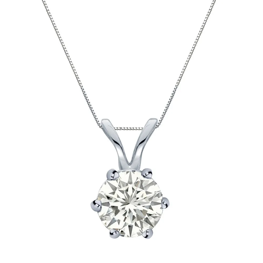 Auriya 14k Gold 3/4ct TDW Round 6-Prong Diamond Solitaire Necklace (I-J, SI1-SI2) sold by Zulily product image thumbnail 2