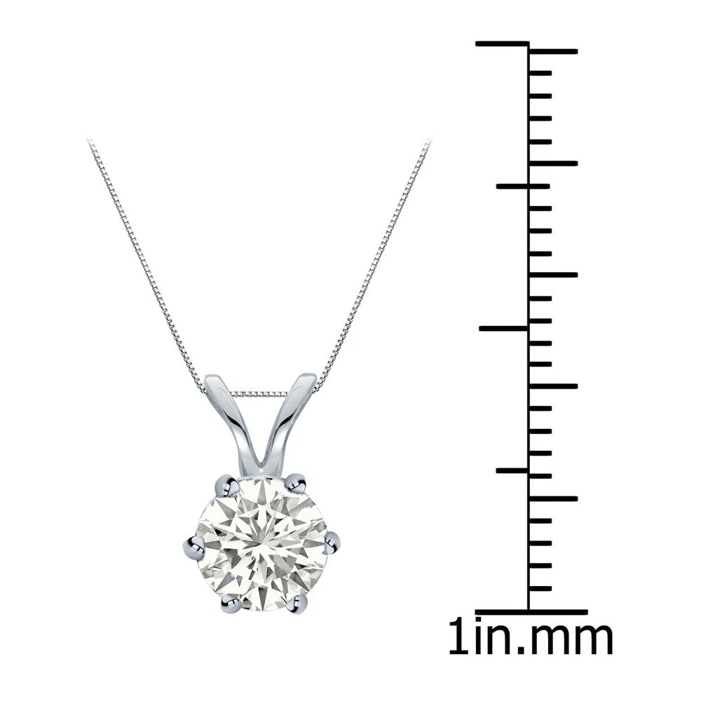 Auriya 14k Gold 3/4ct TDW Round 6-Prong Diamond Solitaire Necklace (I-J, SI1-SI2) sold by Zulily product image thumbnail 3