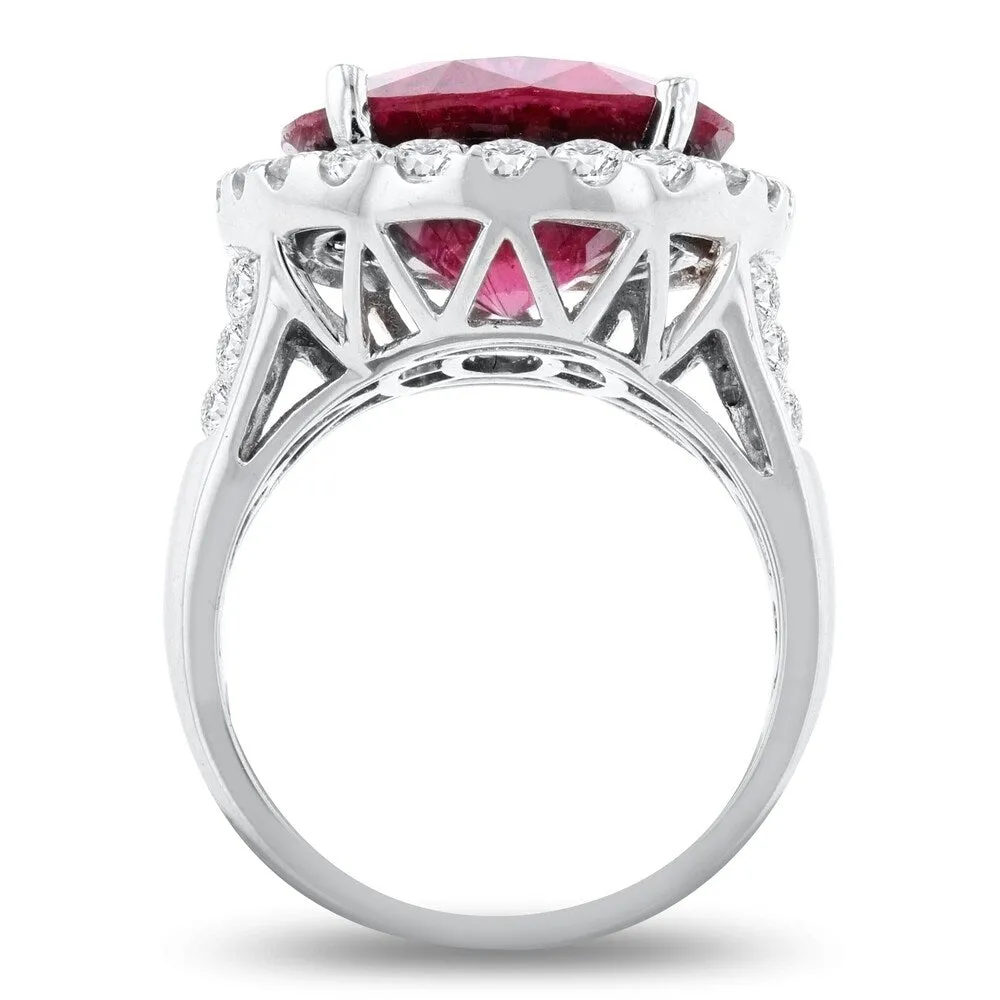 Auriya 14k White Gold Certified 12 3/8ct Pink Tourmaline and 2 1/10ct TDW Diamond Ring sold by Zulily product image thumbnail 4