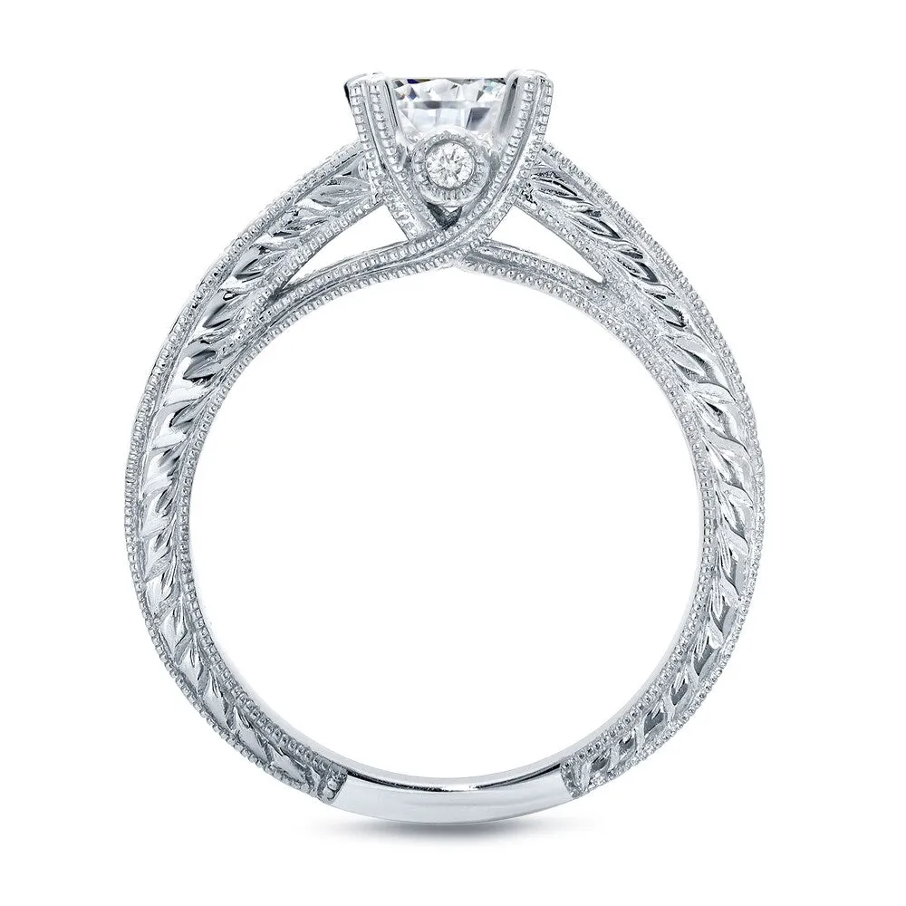 Auriya Vintage 1cttw Round Diamond Engagement Ring Set 14k White Gold Certified sold by Zulily product image thumbnail 3