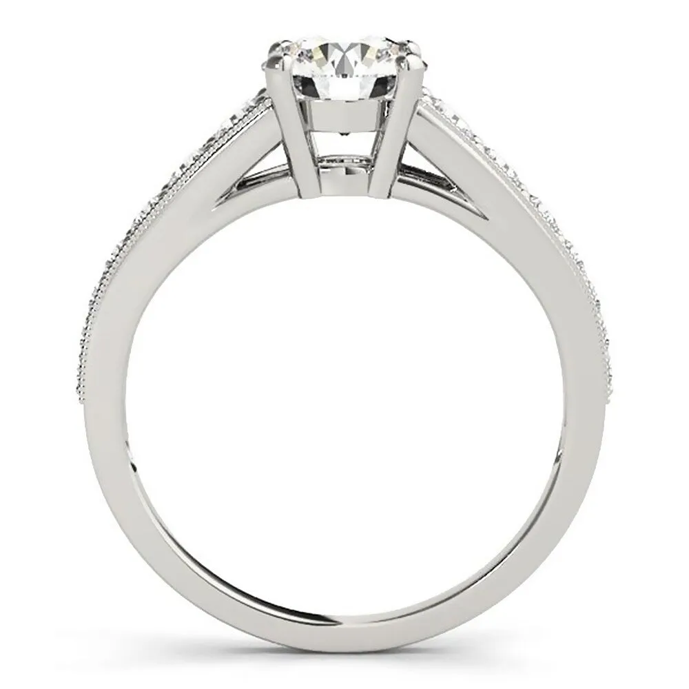 Auriya 14k Gold 4ct Round Moissanite and 3/8ctw Diamond Engagement Ring sold by Zulily product image thumbnail 4