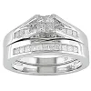 Miadora 14k White Gold 1/2ct TDW Diamond Bridal Ring Set sold by Zulily