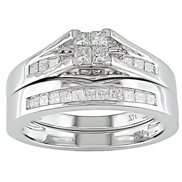 Miadora 14k White Gold 1/2ct TDW Diamond Bridal Ring Set sold by Zulily