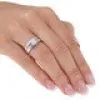 Miadora 14k White Gold 1/2ct TDW Diamond Bridal Ring Set sold by Zulily