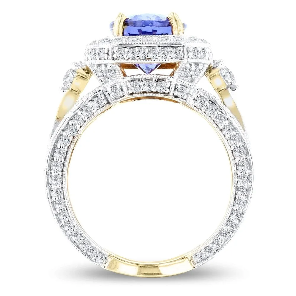 Auriya 14k Two Tone Gold 4 1/3ct Tanzanite and 2 1/8ct TDW Diamond Ring sold by Zulily product image thumbnail 3