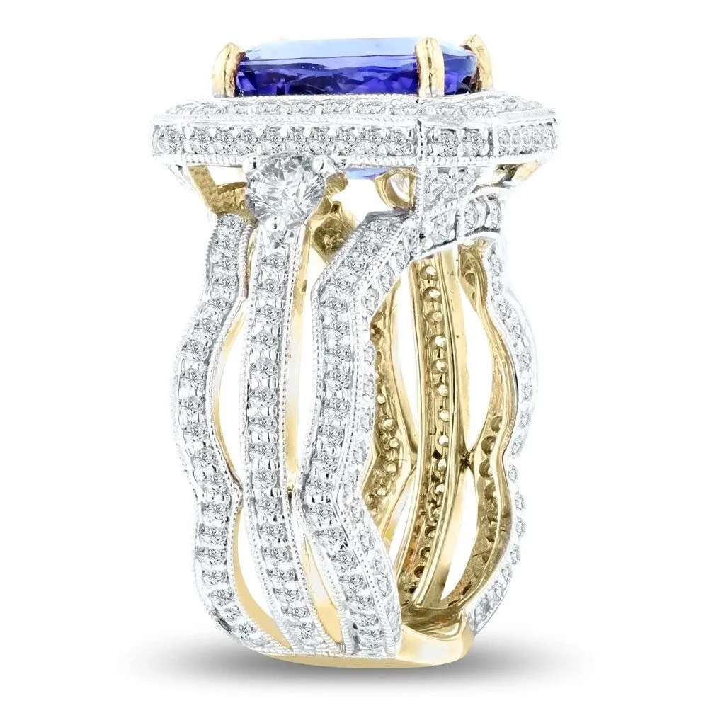 Auriya 14k Two Tone Gold 4 1/3ct Tanzanite and 2 1/8ct TDW Diamond Ring sold by Zulily product image thumbnail 4