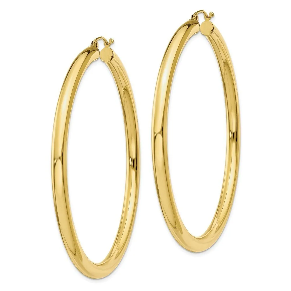 Curata 10k Yellow Gold 60x4mm Polished Extra Large Classic Tube Hoop Earrings sold by Zulily product image thumbnail 2