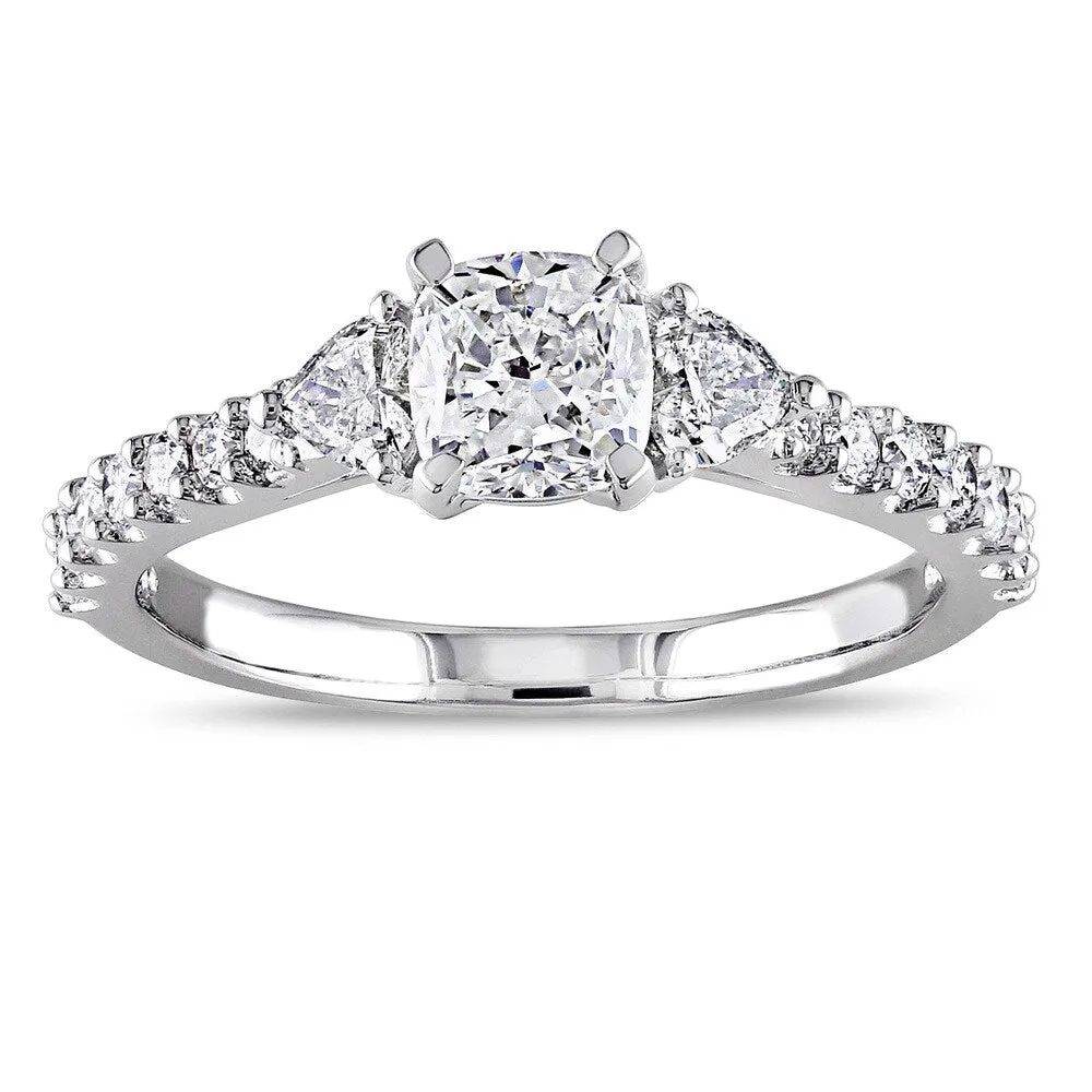 Miadora Signature Collection 14k White Gold 1 1/4ct TDW Diamond 3-Stone Engagement Ring sold by Zulily