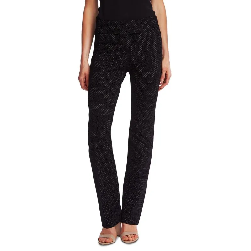 CeCe Women's Zippered Streached Polka Dot Straight Leg Pants Black Size 10 sold by Zulily