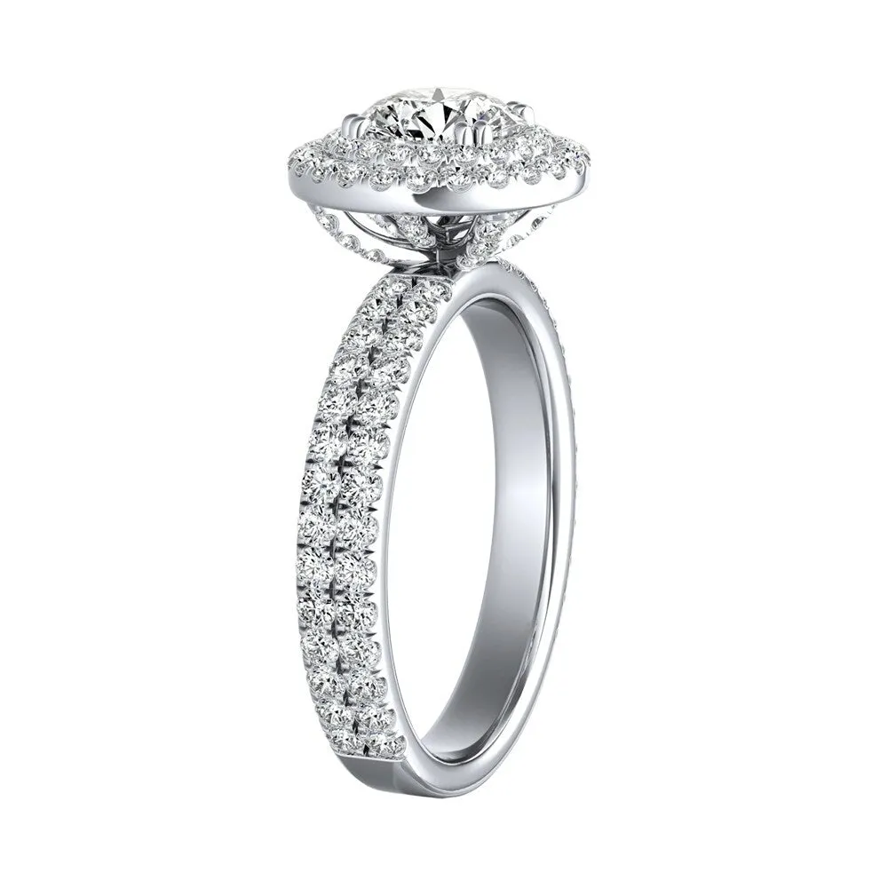 Auriya 14k Gold 1/2ct Moissanite Double Halo Diamond Engagement Ring 9/10ctw sold by Zulily product image thumbnail 3