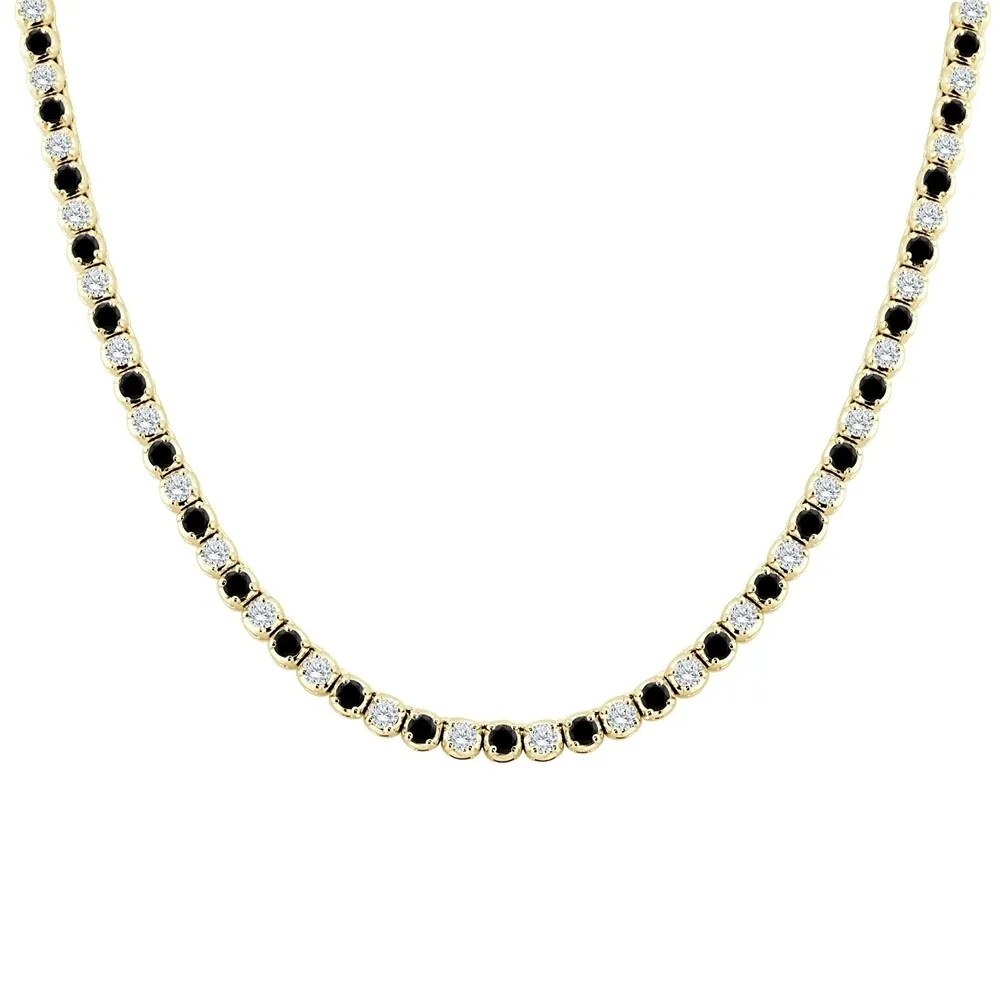 Auriya 9 carat TW Black and White Diamond Tennis Necklace 14k Gold - 16-inch (I1-I2) sold by Zulily product image thumbnail 2