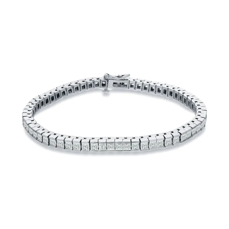 Auriya 14k White Gold 3ct TDW Princess-Cut Channel-Set Diamond Tennis Bracelet sold by Zulily