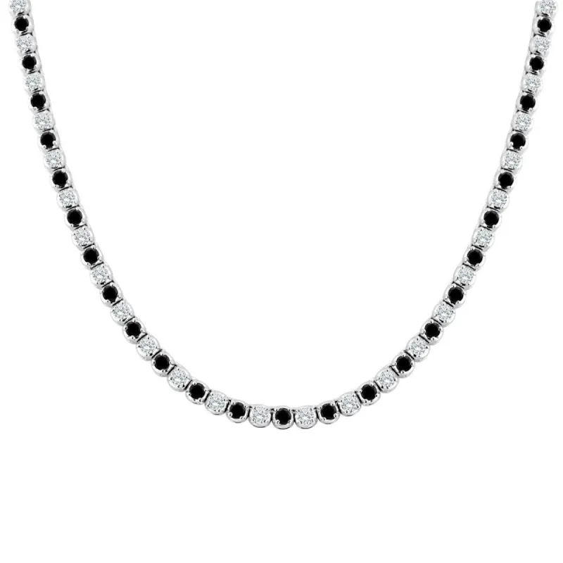 Auriya 9 carat TW Black and White Diamond Tennis Necklace 14k Gold - 16-inch (I1-I2) sold by Zulily