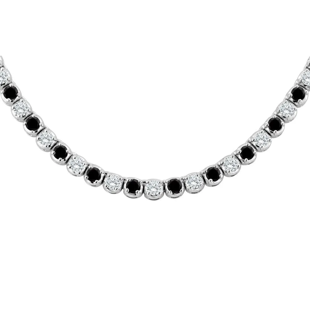 Auriya 9 carat TW Black and White Diamond Tennis Necklace 14k Gold - 16-inch (I1-I2) sold by Zulily product image thumbnail 4