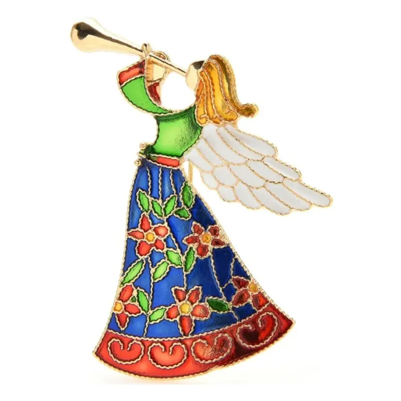Don't AsK Enamel Angel Brooch Colorful Design Rhinestone Accents sold by Zulily