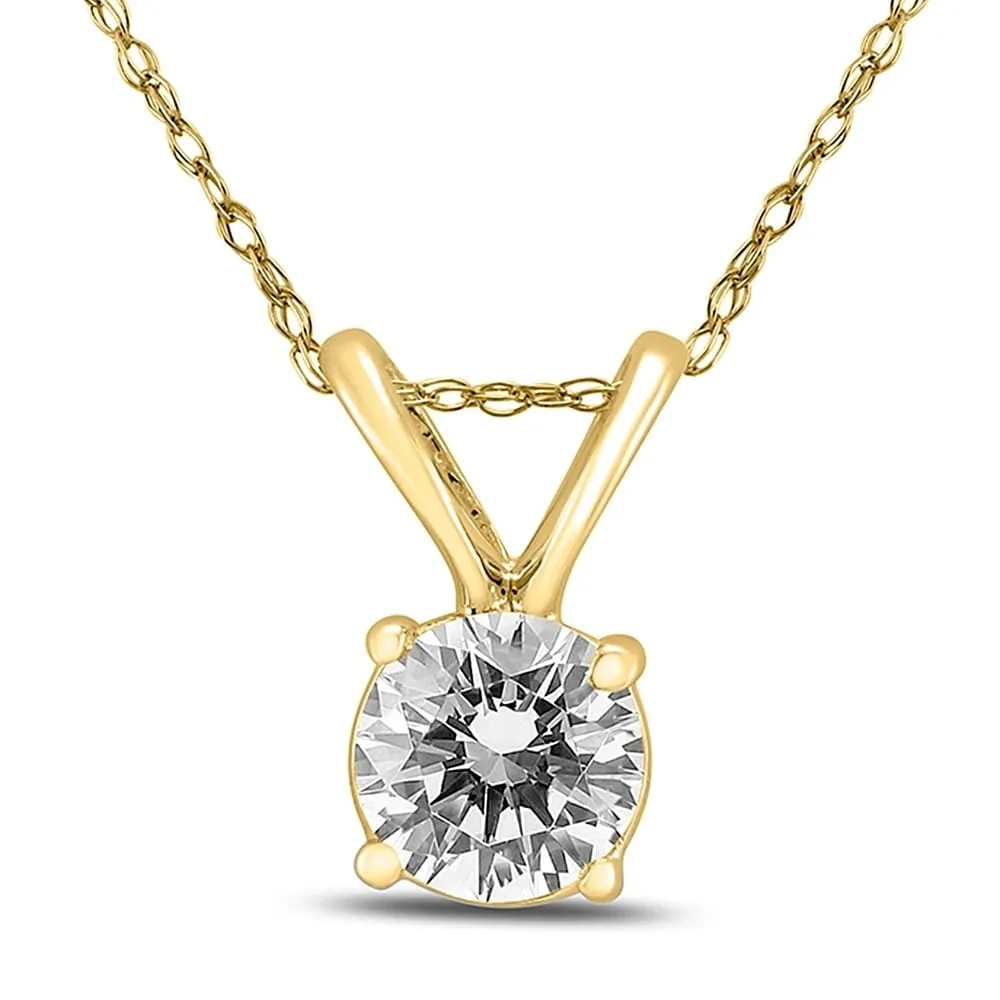 1/2 Carat Round Diamond Solitaire Pendant in 14K Yellow Gold sold by Zulily