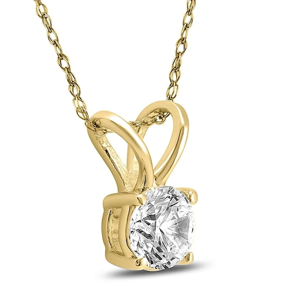 1/2 Carat Round Diamond Solitaire Pendant in 14K Yellow Gold sold by Zulily product image thumbnail 2