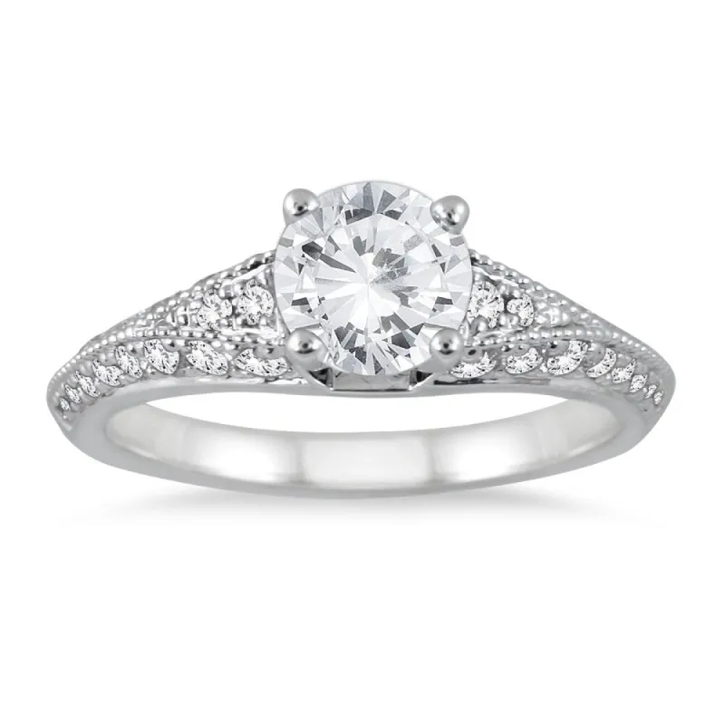 AGS Certified 1 Carat TW Diamond Engagement Ring in 14K White Gold (H-I Color, I1-I2 Clarity) sold by Zulily