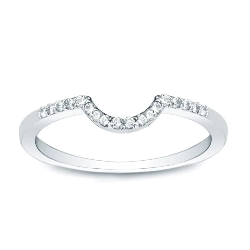 Auriya Contoured 1/4ctw Round Diamond Wedding Band 14k Gold sold by Zulily