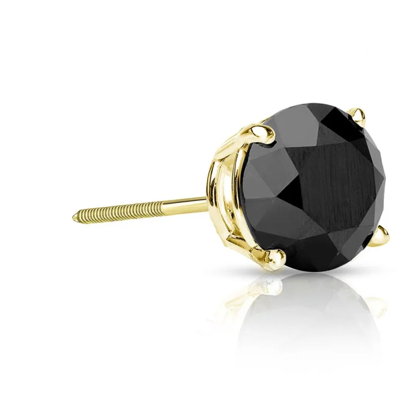 Auriya 14k Gold 1ct TDW Round SINGLE (1) Black Diamond Stud Earring sold by Zulily