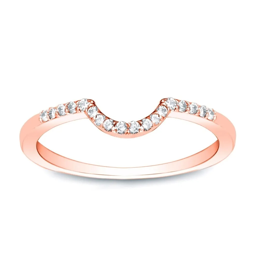 Auriya Contoured 1/4ctw Round Diamond Wedding Band 14k Gold sold by Zulily product image thumbnail 3