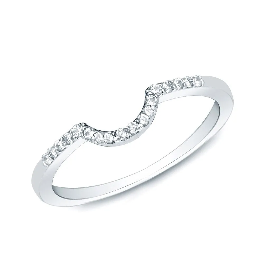 Auriya Contoured 1/4ctw Round Diamond Wedding Band 14k Gold sold by Zulily product image thumbnail 4