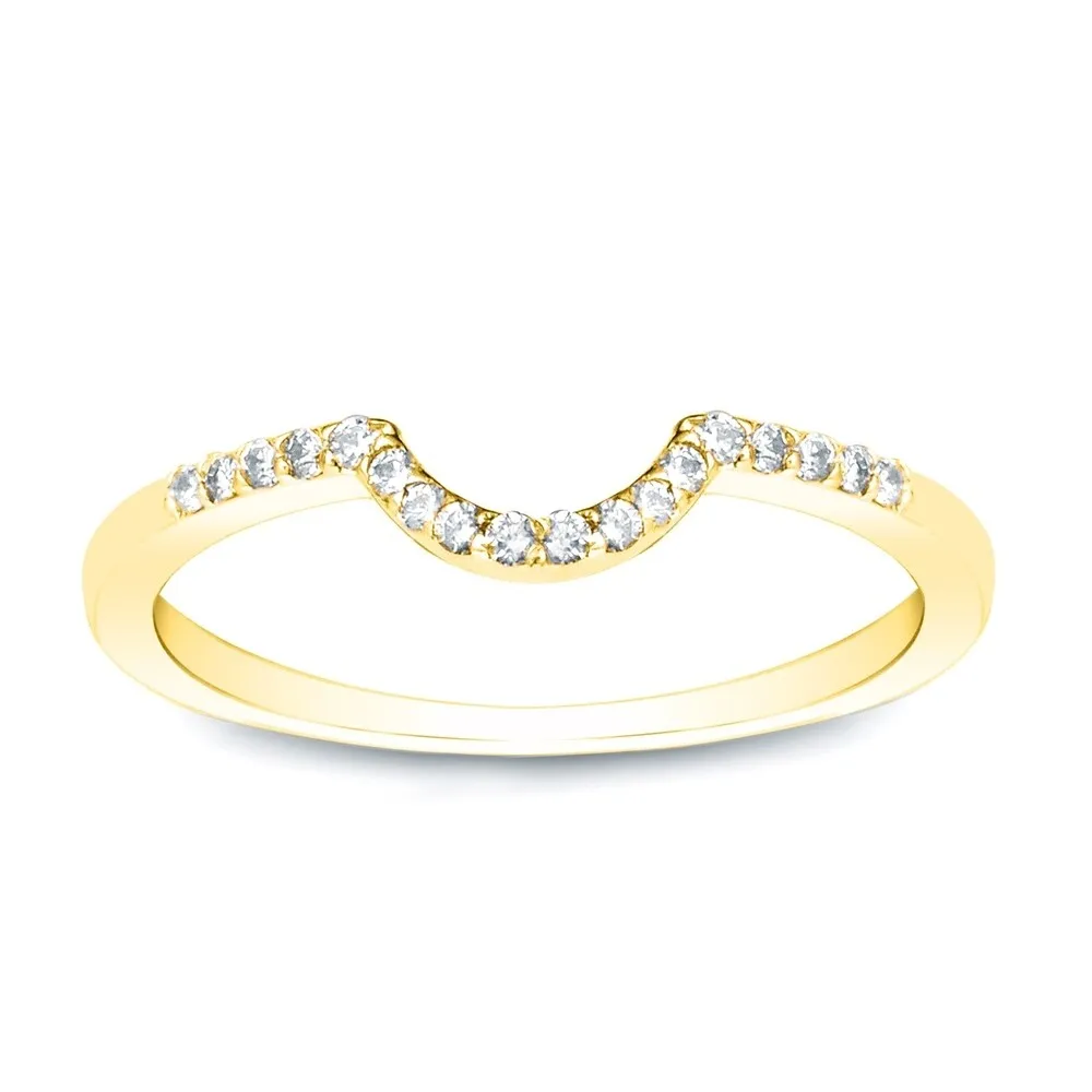 Auriya Contoured 1/4ctw Round Diamond Wedding Band 14k Gold sold by Zulily product image thumbnail 2