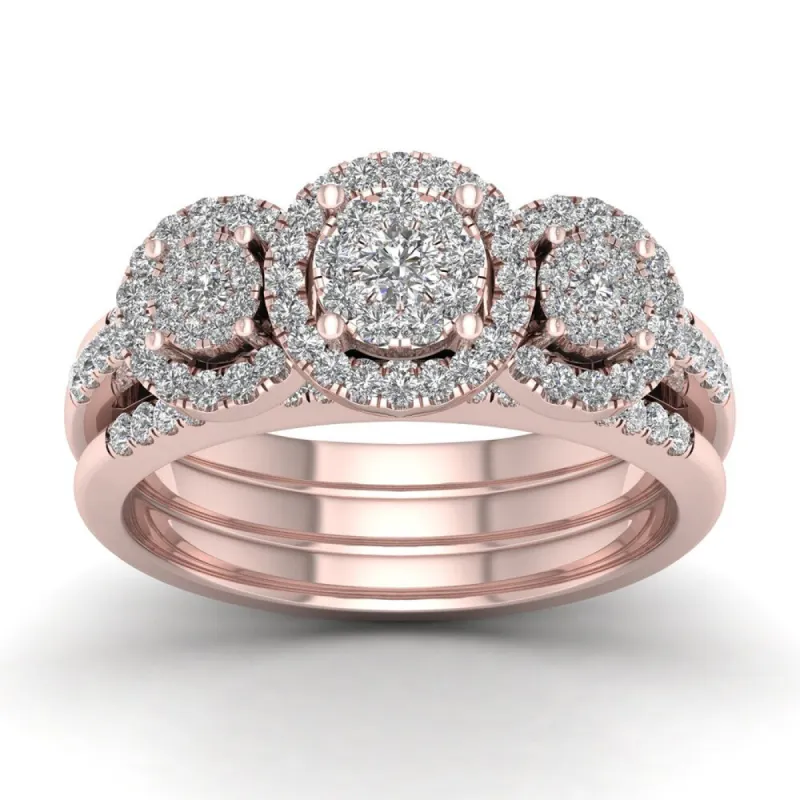 De Couer IGI Certified 3/4ct TDW Diamond Promise Bridal Set - Pink sold by Zulily