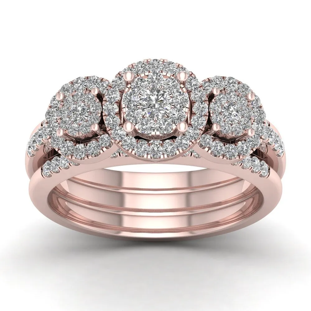 De Couer IGI Certified 3/4ct TDW Diamond Promise Bridal Set - Pink sold by Zulily