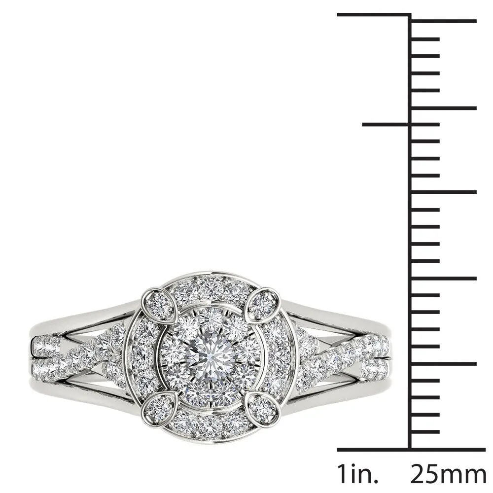 De Couer 10k White Gold 1/2ct TDW Diamond Halo Engagement Ring - White H-I sold by Zulily product image thumbnail 4