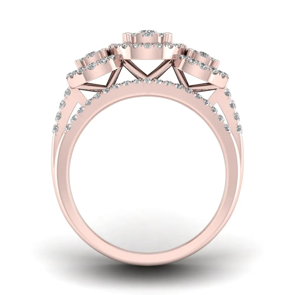 De Couer IGI Certified 3/4ct TDW Diamond Promise Bridal Set - Pink sold by Zulily product image thumbnail 3