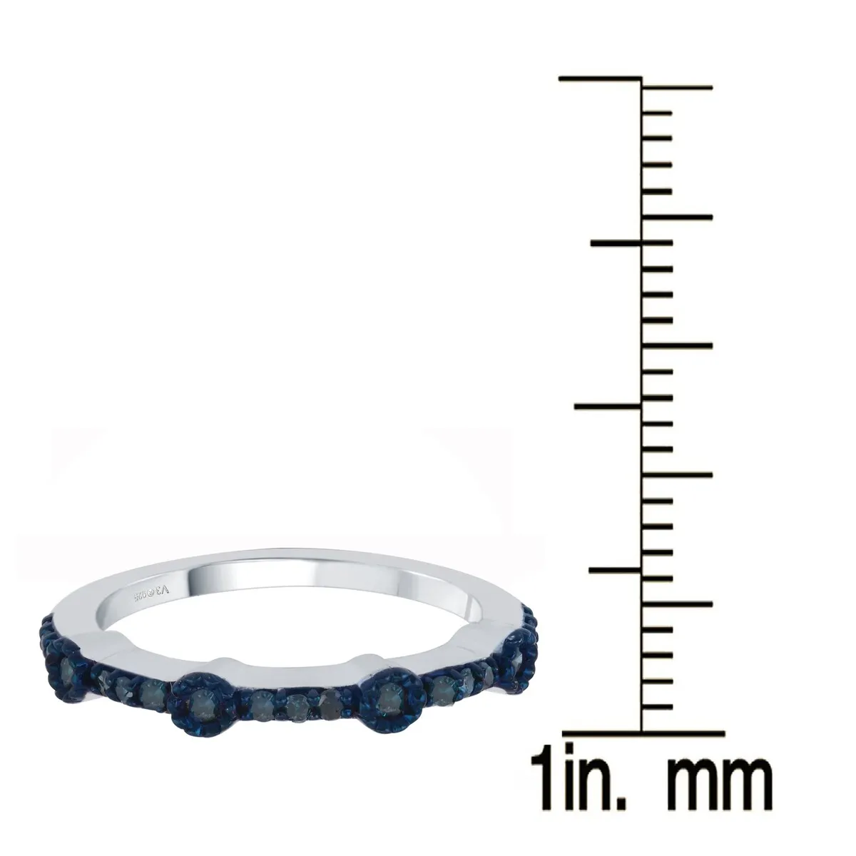 Sterling Silver with Genuine Blue Diamond Stackable Band Ring sold by Zulily product image thumbnail 3