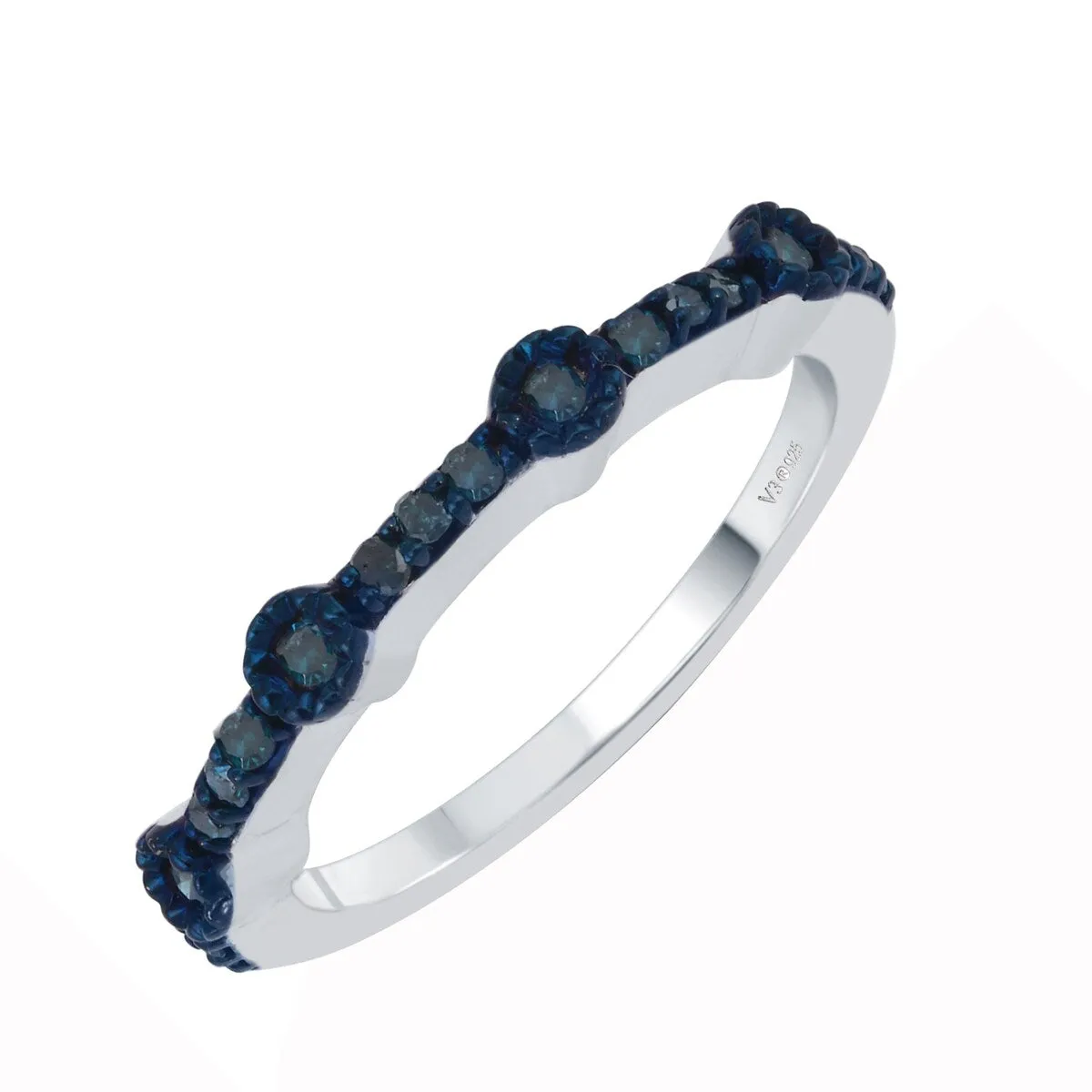 Sterling Silver with Genuine Blue Diamond Stackable Band Ring sold by Zulily product image thumbnail 2