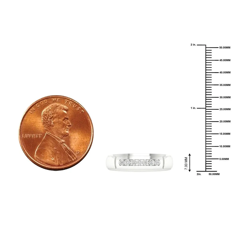 1/10ct TDW Diamond Men's Wedding Band in 10k Gold by De Couer sold by Zulily product image thumbnail 4