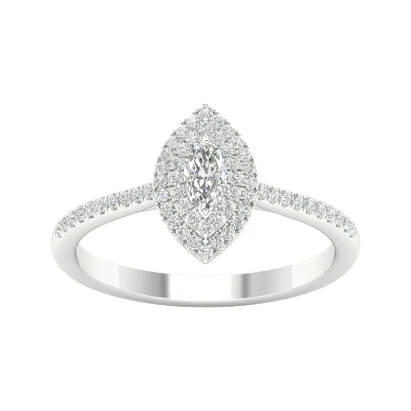 1/3ct TDW Diamond Halo Ring in 10k Gold by De Couer sold by Zulily