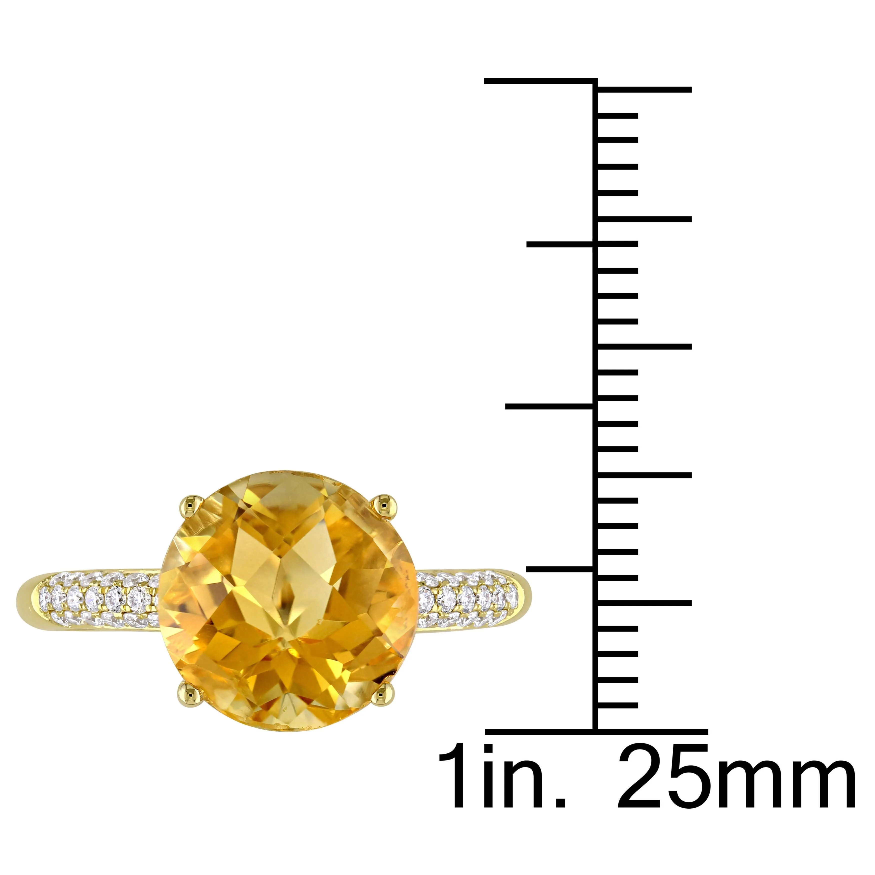 Miadora 3 1/3ct TGW Citrine and 1/5ct TW Diamond Beaded Ring in 14k Yellow Gold sold by Zulily product image thumbnail 3