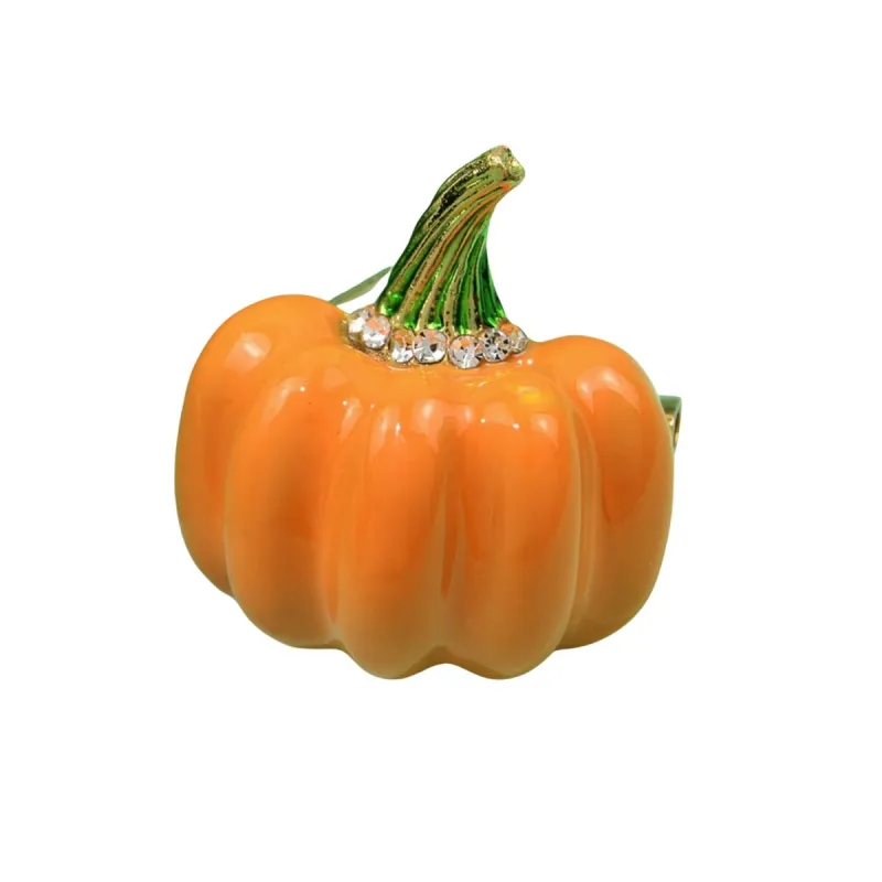 Don't AsK Orange & Crystal Pumpkin Brooch sold by Zulily