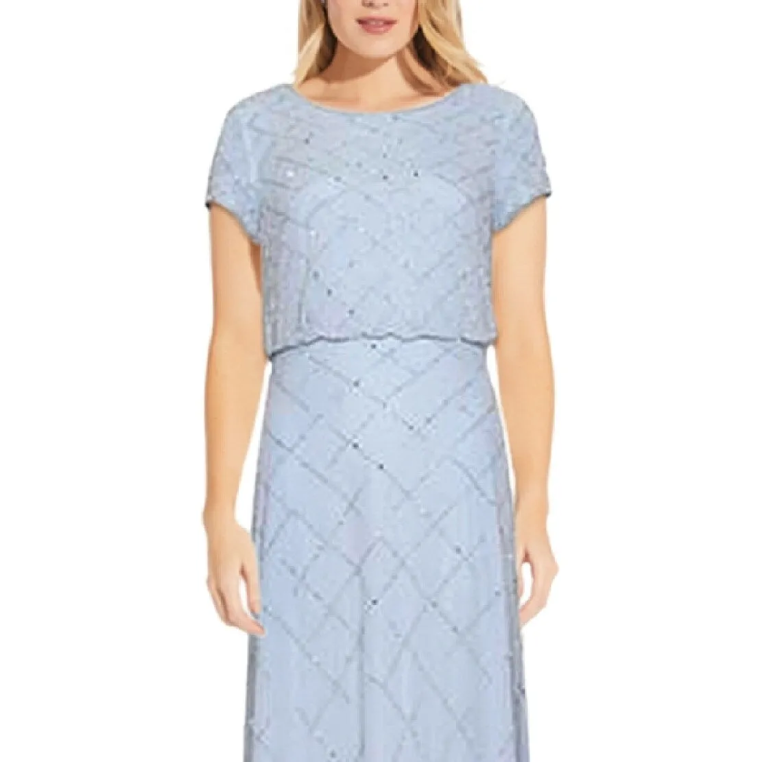 Adrianna Papell Women's Beaded Blouson Gown Blue Size 6 sold by Zulily product image thumbnail 2