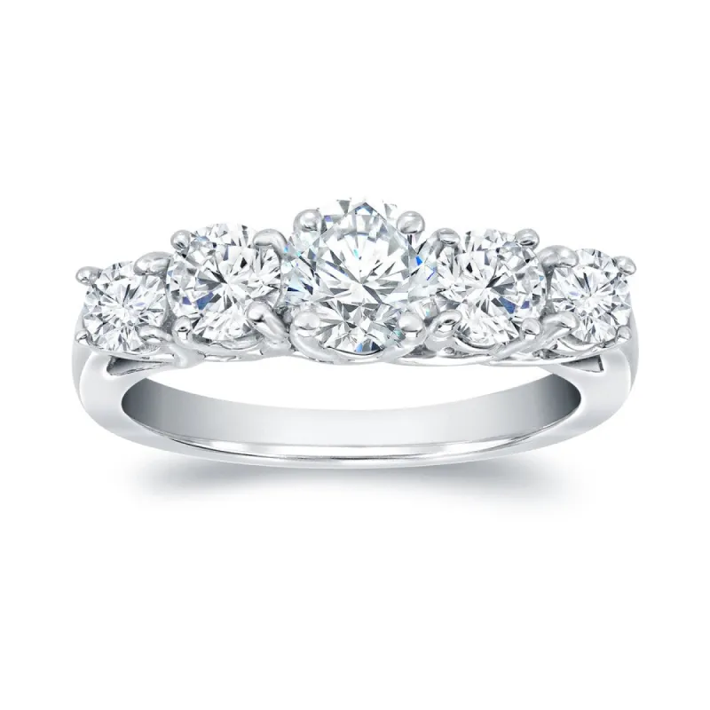 Auriya 1ctw Round 5-Stone Diamond Engagement Ring 14k White Gold sold by Zulily