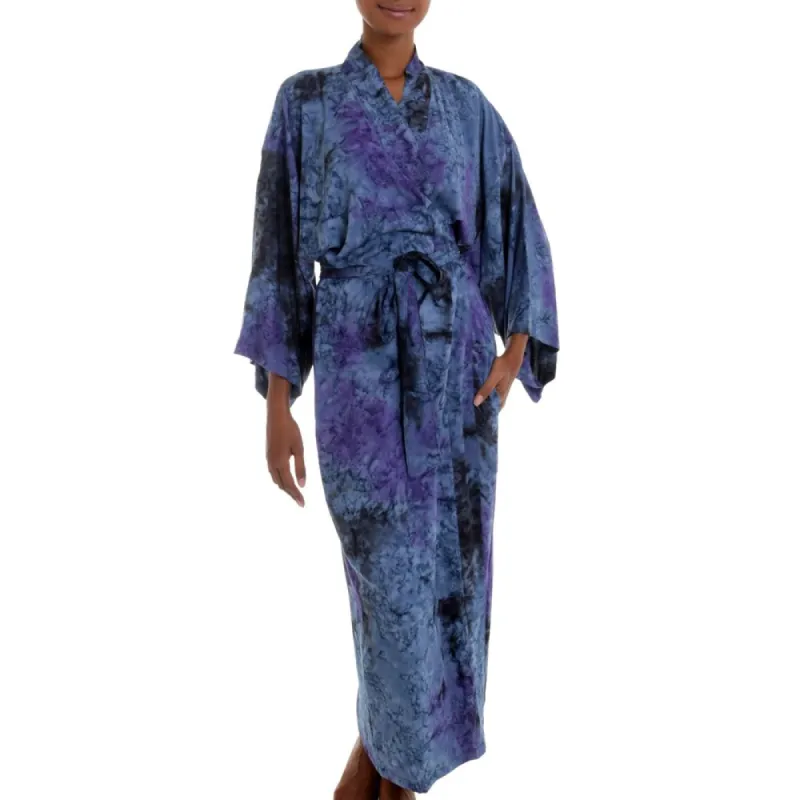 Handmade Rayon 'Wild Blues' Robe (Indonesia) sold by Zulily