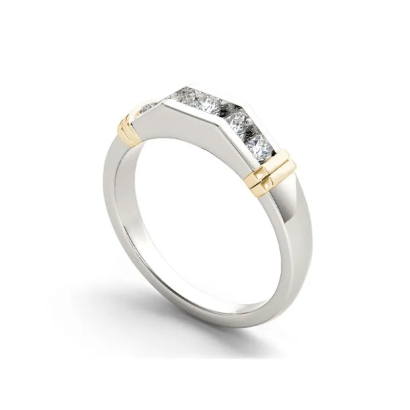 De Couer 14k Two-Tone White Gold 1/2ct TDW Diamond Men's Wedding Band sold by Zulily