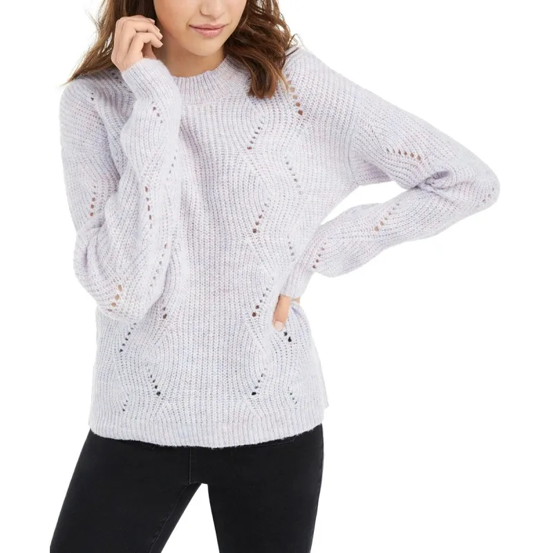 Hippie Rose Juniors' Marled Mock-Neck Sweater Purple Size Medium sold by Zulily