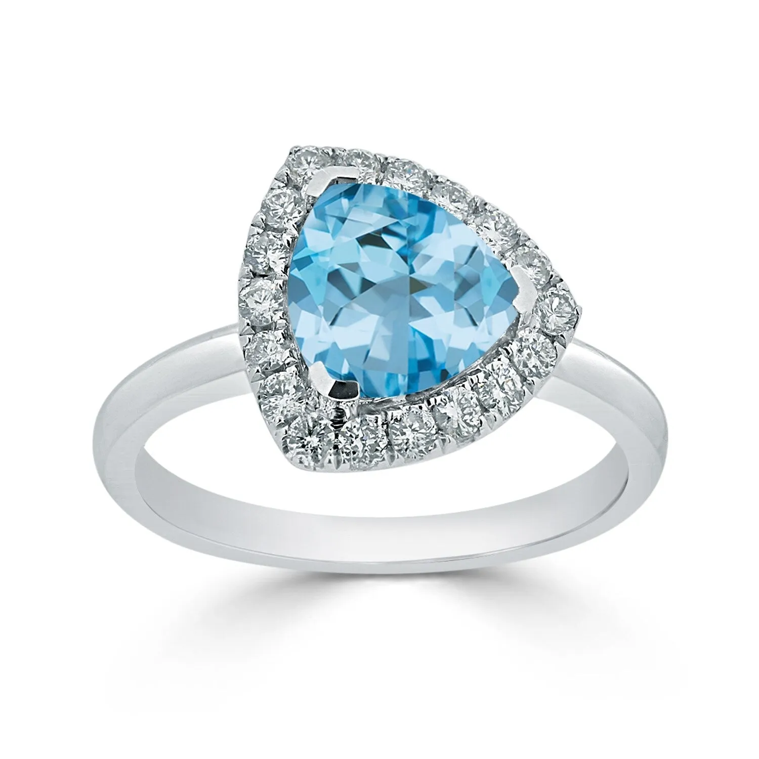 Auriya 2 1/8ct Trillion-cut Sky Blue Topaz 1/4cttw Halo Diamond Engagement Ring 14k Gold sold by Zulily product image thumbnail 3