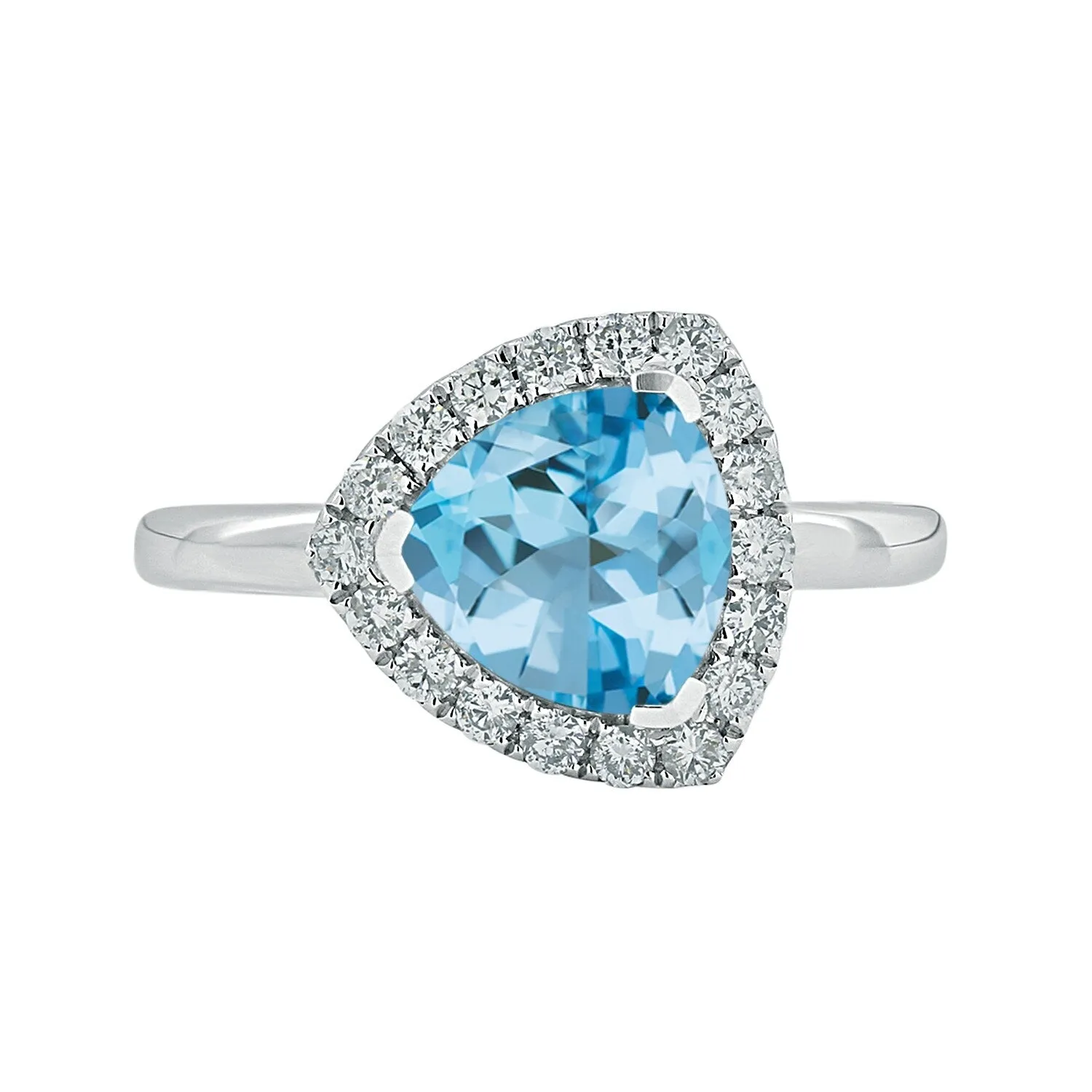 Auriya 2 1/8ct Trillion-cut Sky Blue Topaz 1/4cttw Halo Diamond Engagement Ring 14k Gold sold by Zulily product image thumbnail 2