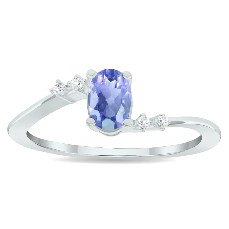 Women's Tanzanite and Diamond Tierra Ring in 10K White Gold sold by Zulily