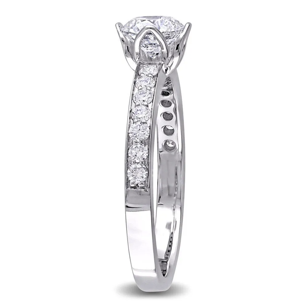 Miadora Signature Collection 1ct TDW Diamond Floral-Style Engagement Ring in 14k White Gold sold by Zulily product image thumbnail 2