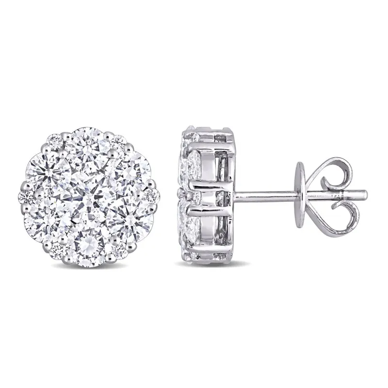 Miadora 14k White Gold 2 5/8ct TDW Diamond Composite Halo Stud Earrings sold by Zulily