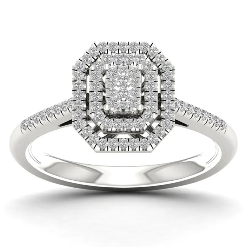 De Couer 1/4ct TDW Diamond Cluster Ring - White sold by Zulily