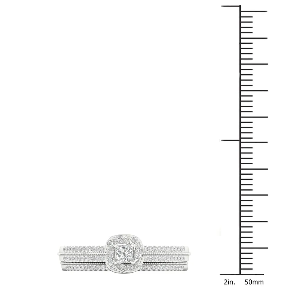 De Couer 10k Gold 1/3ct TDW Diamond Halo Bridal Set sold by Zulily product image thumbnail 5