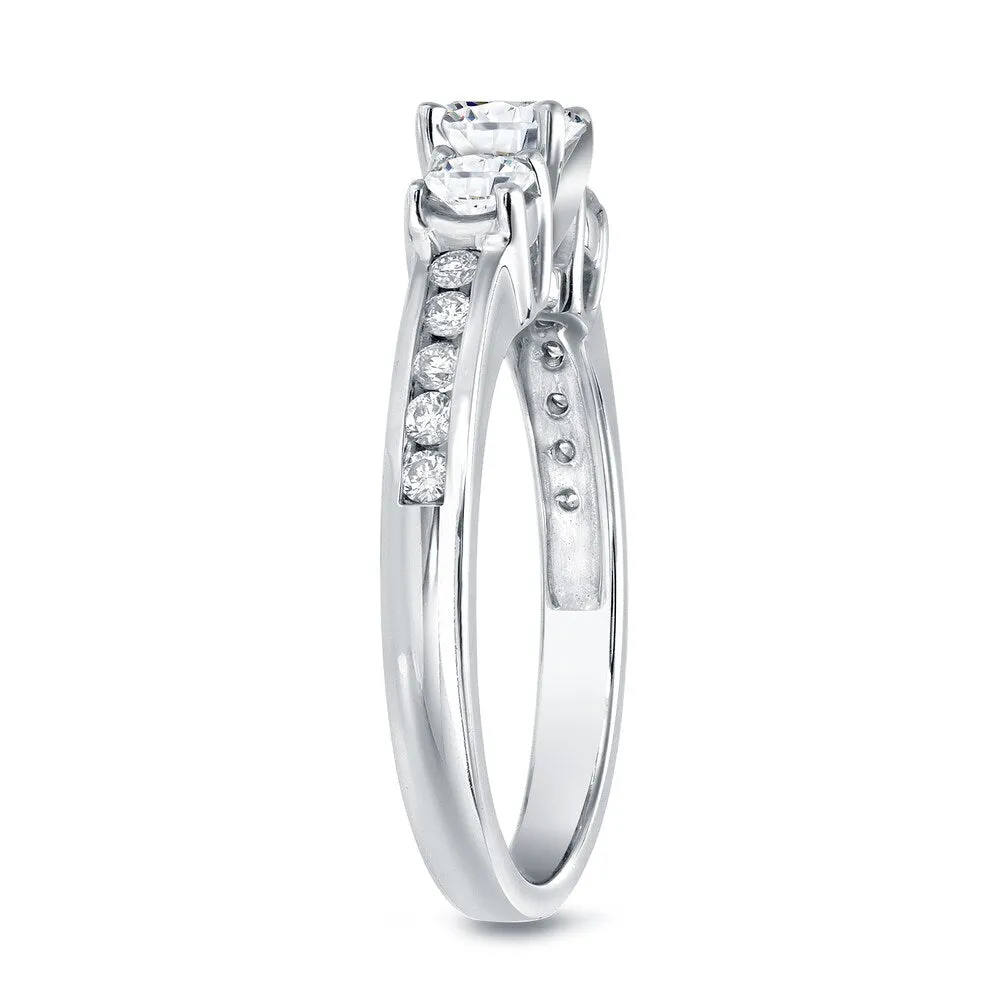 Auriya 14k Gold 1 1/3ctw Round 3-Stone Diamond Engagement Ring Certified sold by Zulily product image thumbnail 3